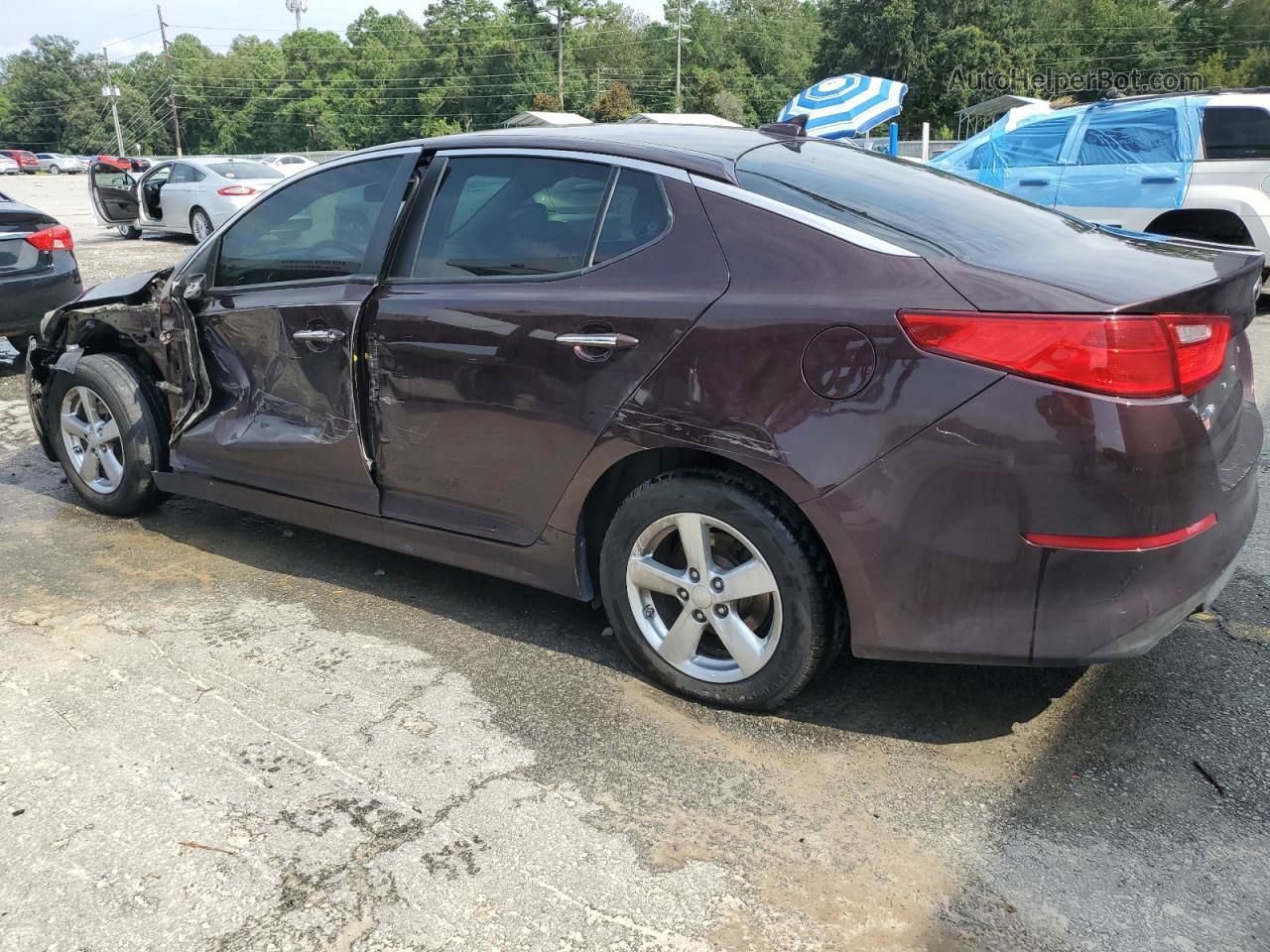 2014 Kia Optima Lx Maroon vin: 5XXGM4A70EG267733