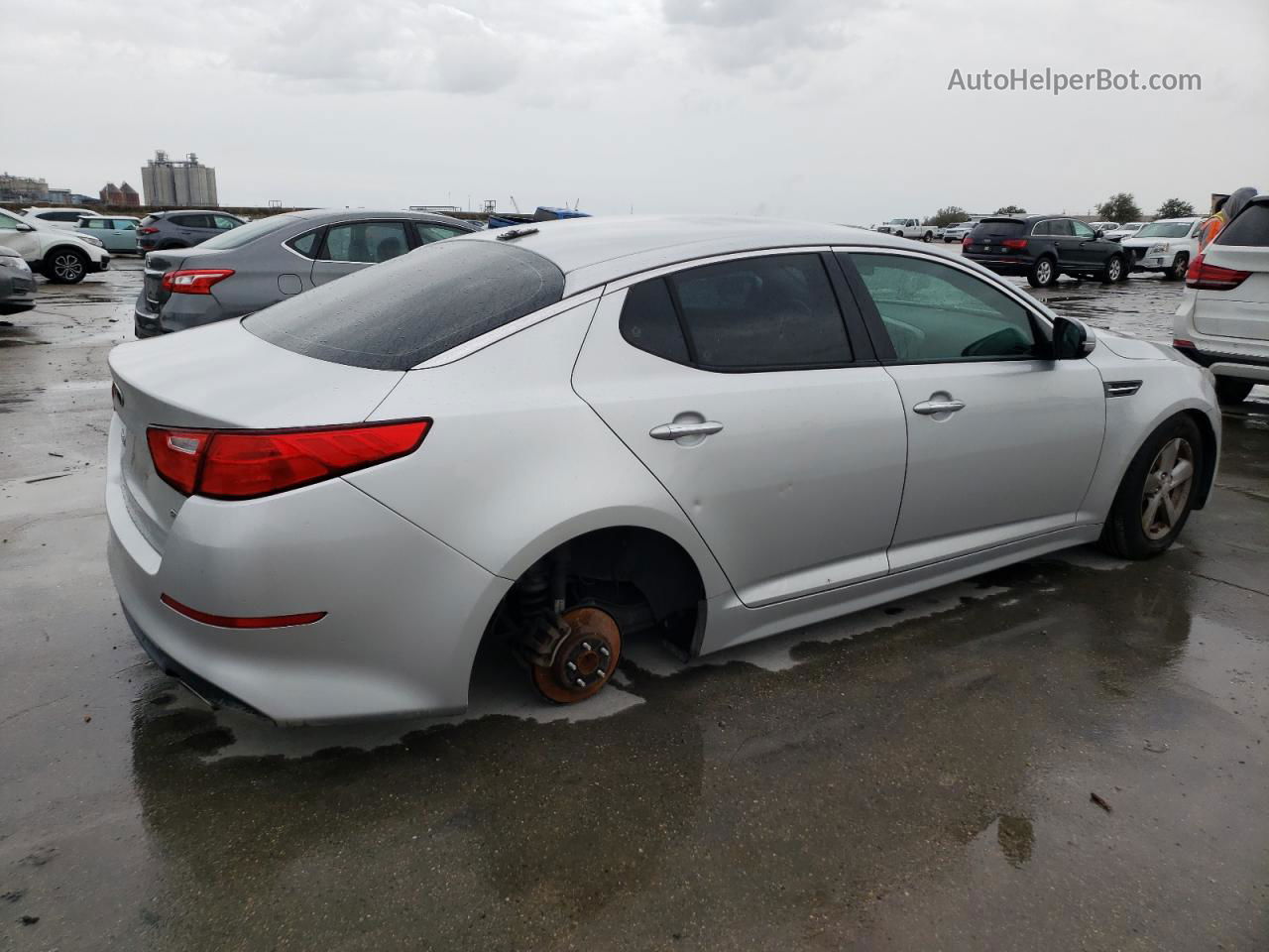 2014 Kia Optima Lx Серебряный vin: 5XXGM4A70EG279929