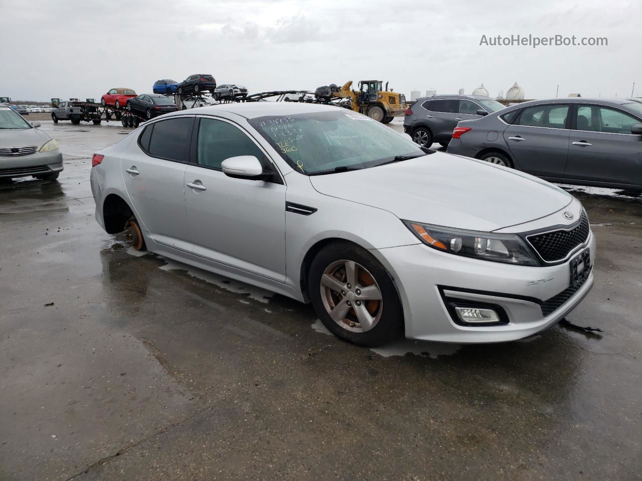 2014 Kia Optima Lx Серебряный vin: 5XXGM4A70EG279929