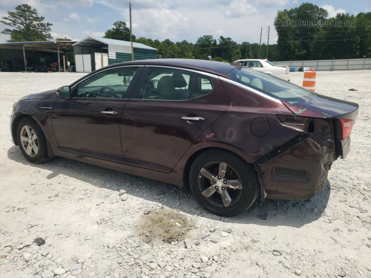 2014 Kia Optima Lx Burgundy vin: 5XXGM4A70EG308457