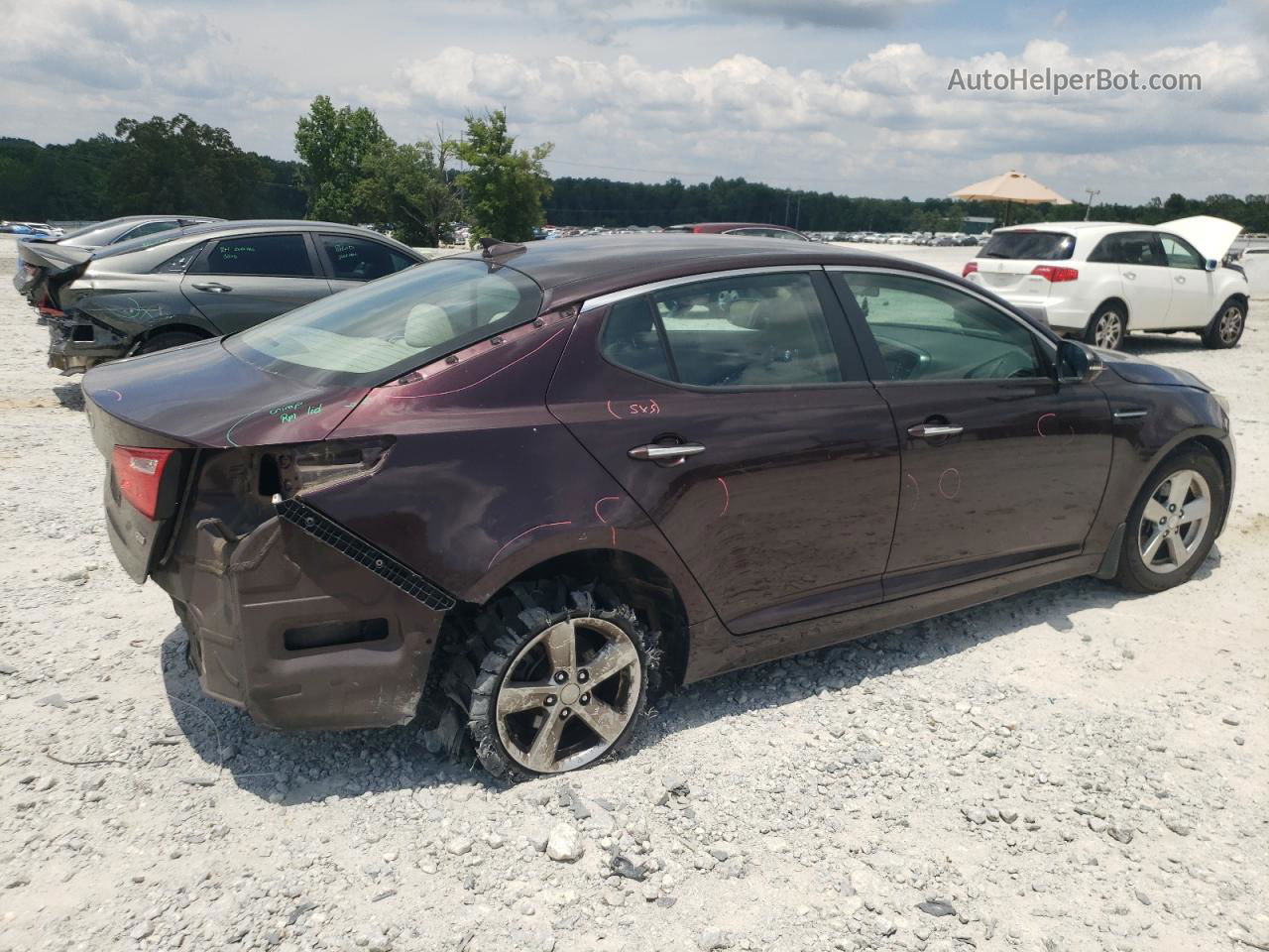 2014 Kia Optima Lx Бордовый vin: 5XXGM4A70EG308457