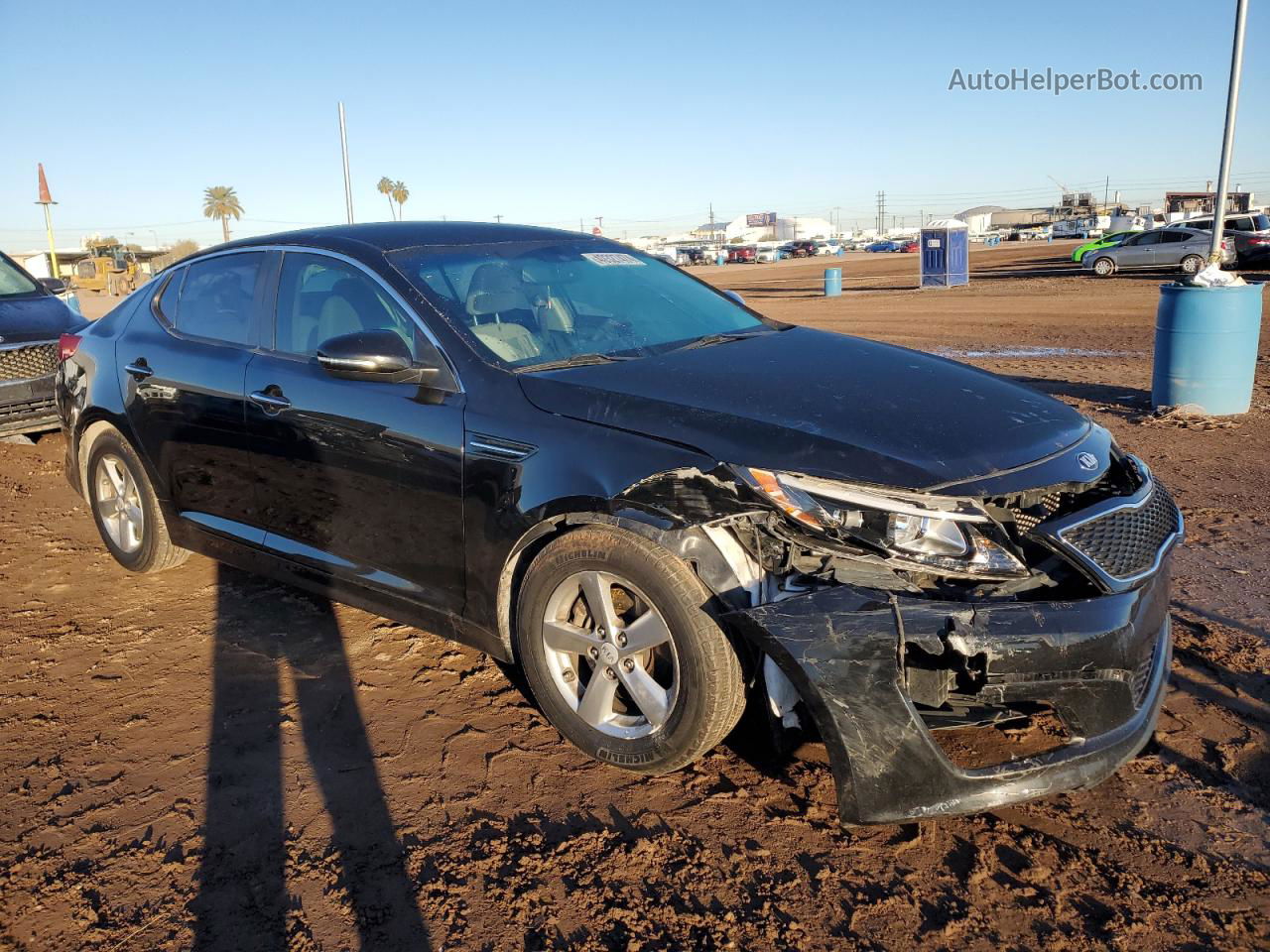 2014 Kia Optima Lx Black vin: 5XXGM4A70EG308572