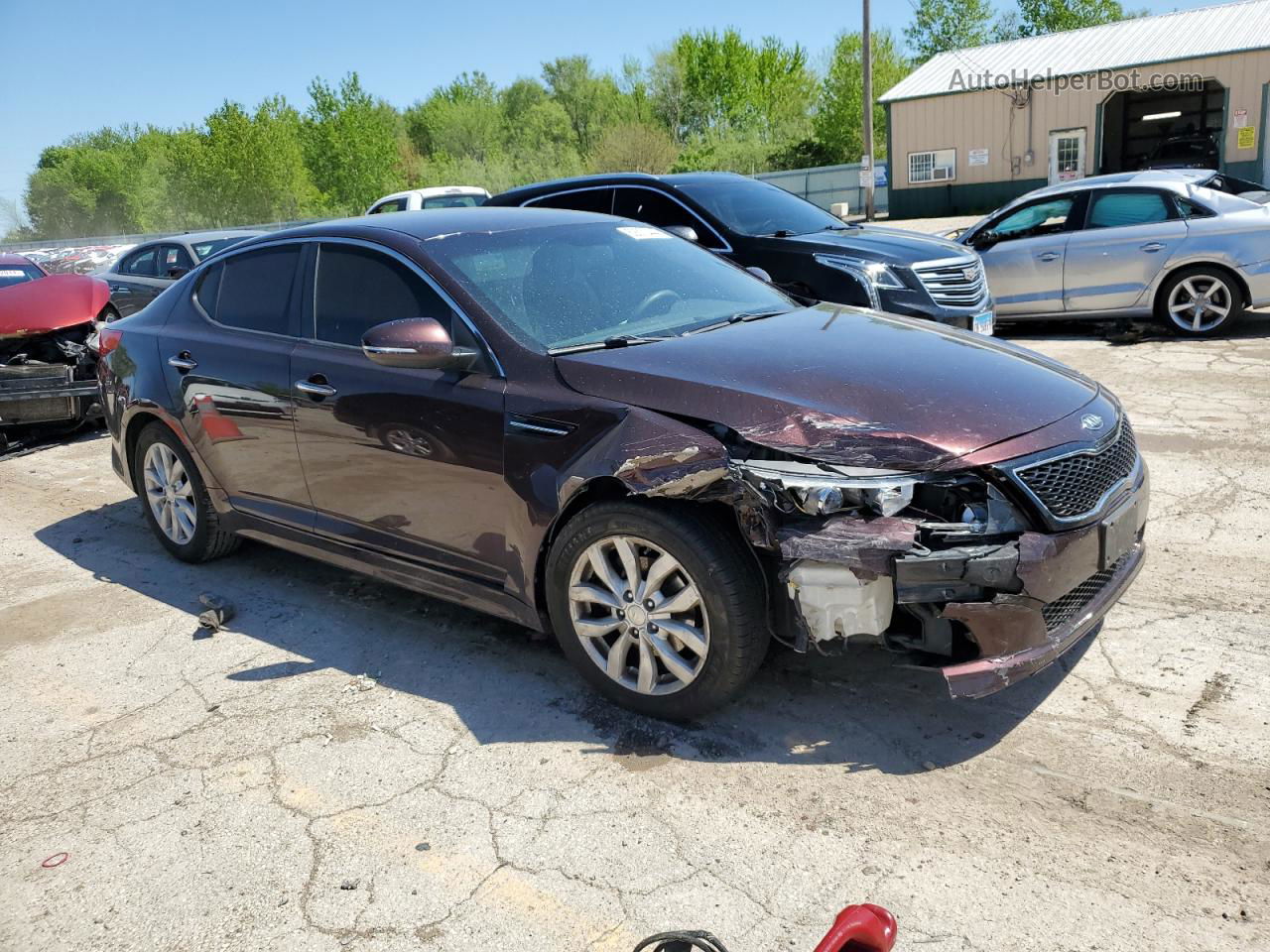 2014 Kia Optima Lx Maroon vin: 5XXGM4A70EG314341