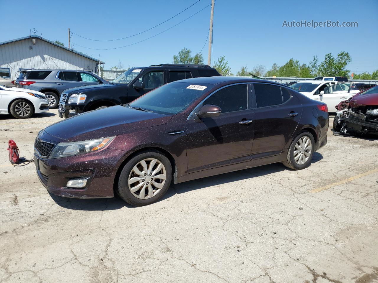 2014 Kia Optima Lx Maroon vin: 5XXGM4A70EG314341