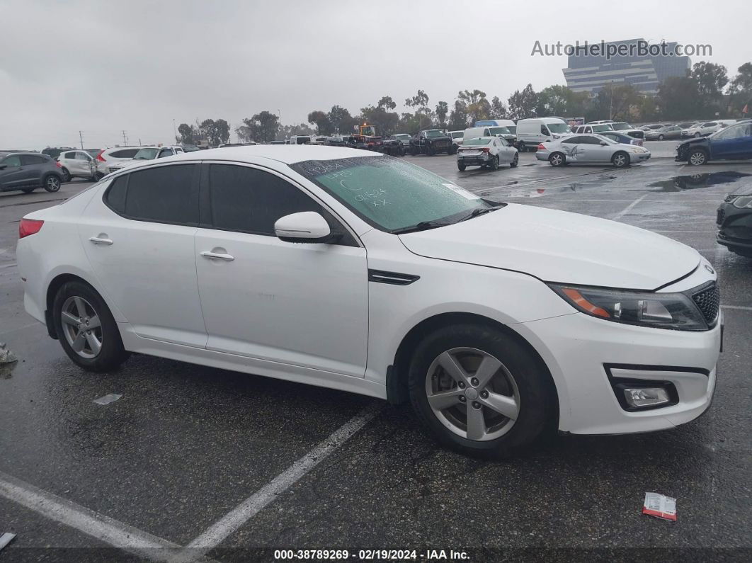 2014 Kia Optima Lx White vin: 5XXGM4A70EG316459