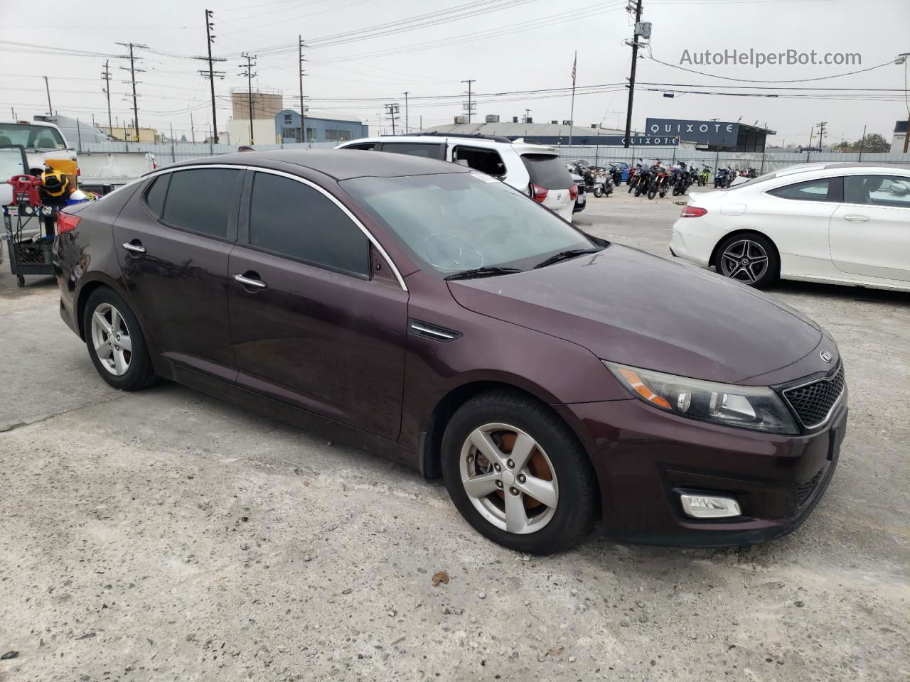 2014 Kia Optima Lx Burgundy vin: 5XXGM4A70EG321581