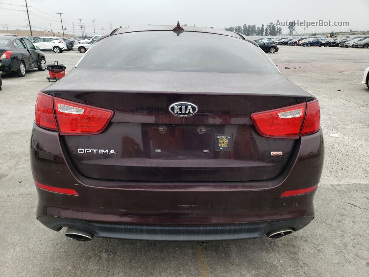 2014 Kia Optima Lx Burgundy vin: 5XXGM4A70EG321581