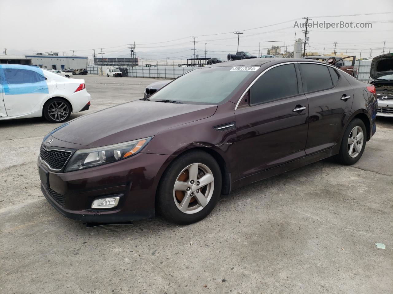 2014 Kia Optima Lx Burgundy vin: 5XXGM4A70EG321581