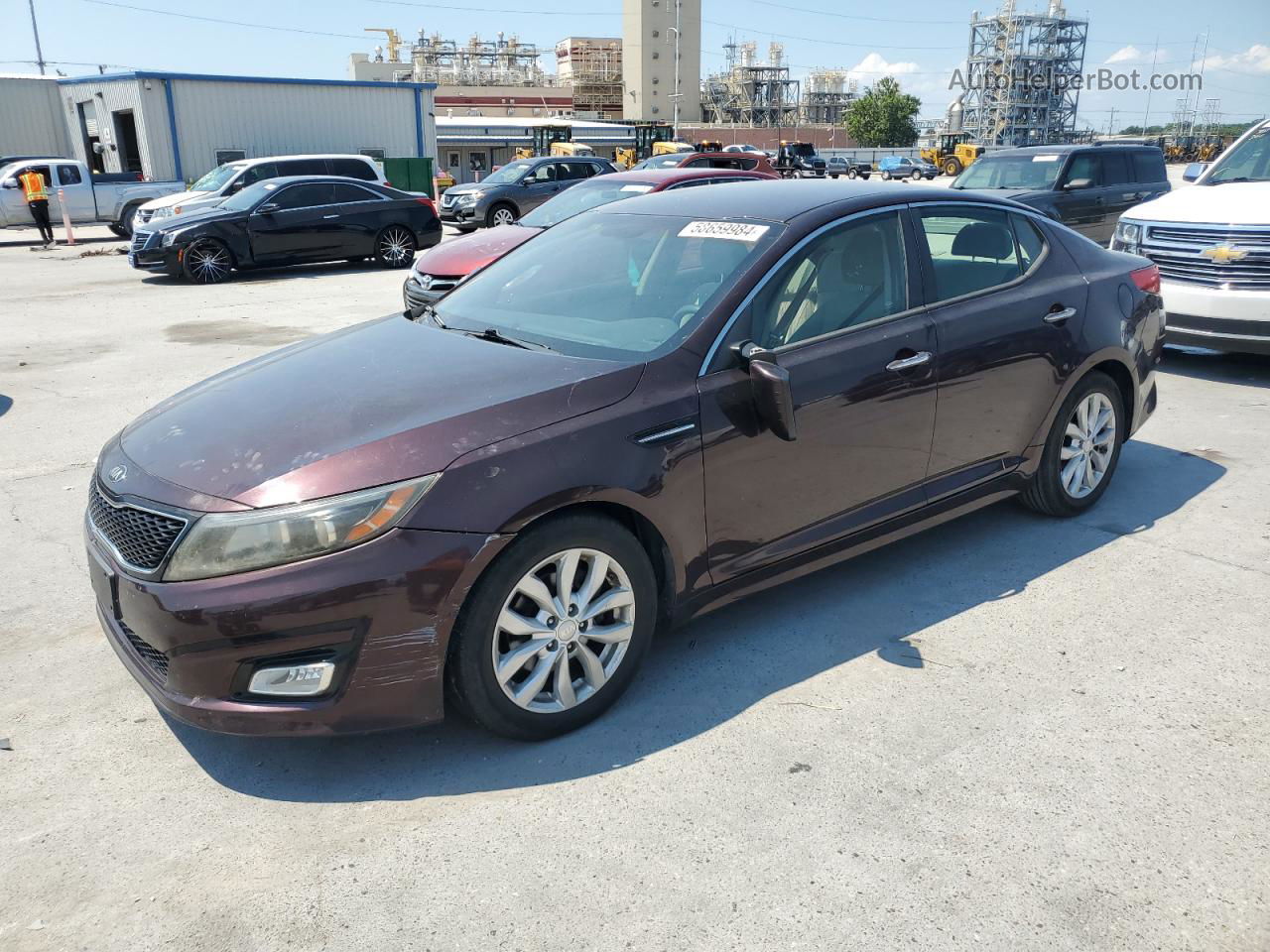 2014 Kia Optima Lx Burgundy vin: 5XXGM4A70EG329485