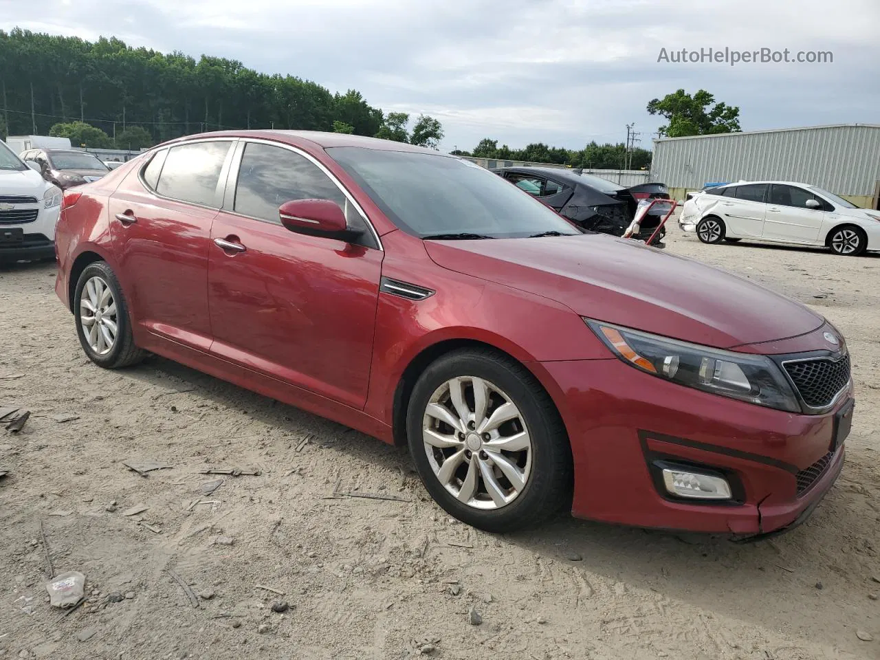 2014 Kia Optima Lx Red vin: 5XXGM4A70EG330099