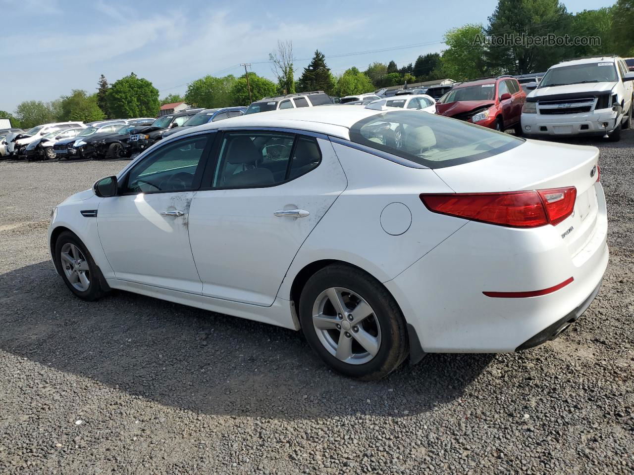 2014 Kia Optima Lx White vin: 5XXGM4A70EG334721