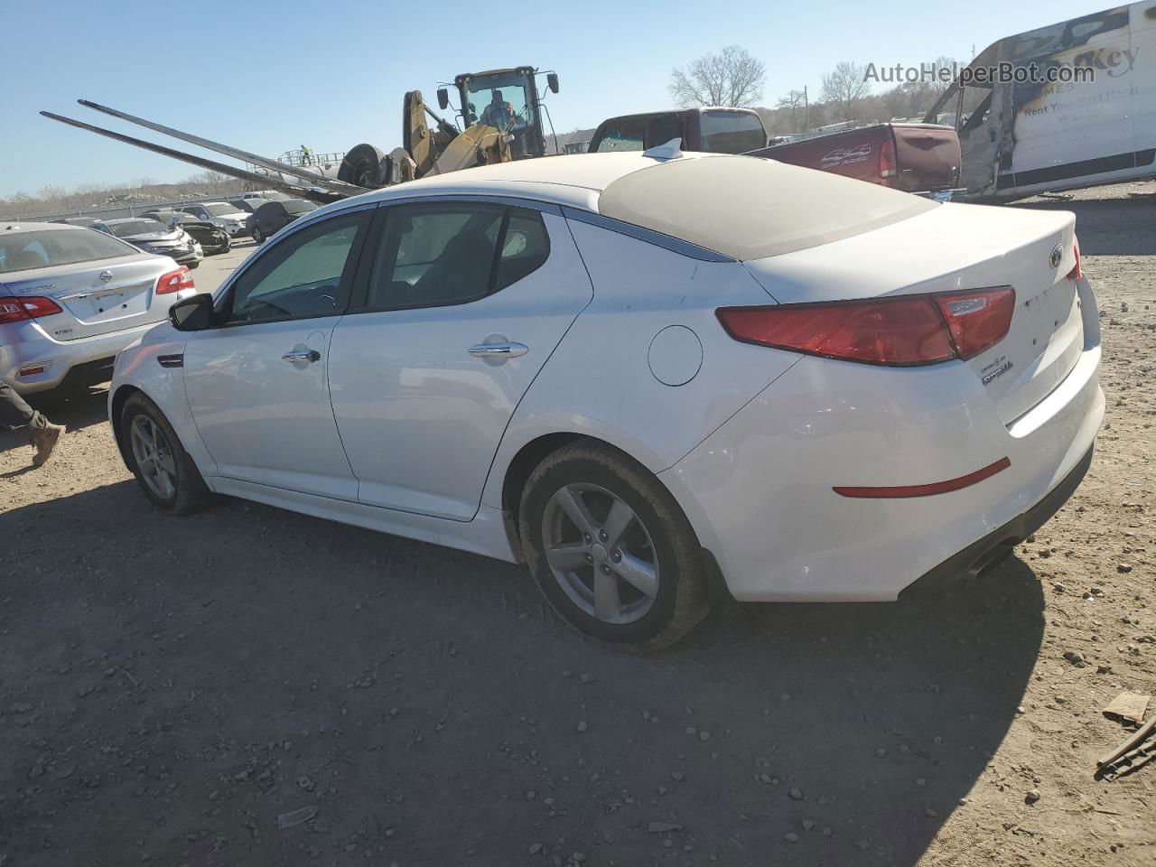 2014 Kia Optima Lx White vin: 5XXGM4A70EG349963