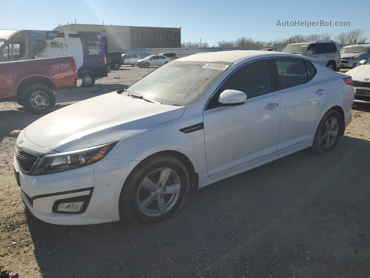 2014 Kia Optima Lx White vin: 5XXGM4A70EG349963