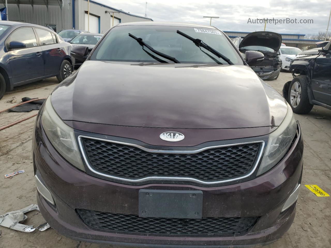 2014 Kia Optima Lx Maroon vin: 5XXGM4A71EG305115