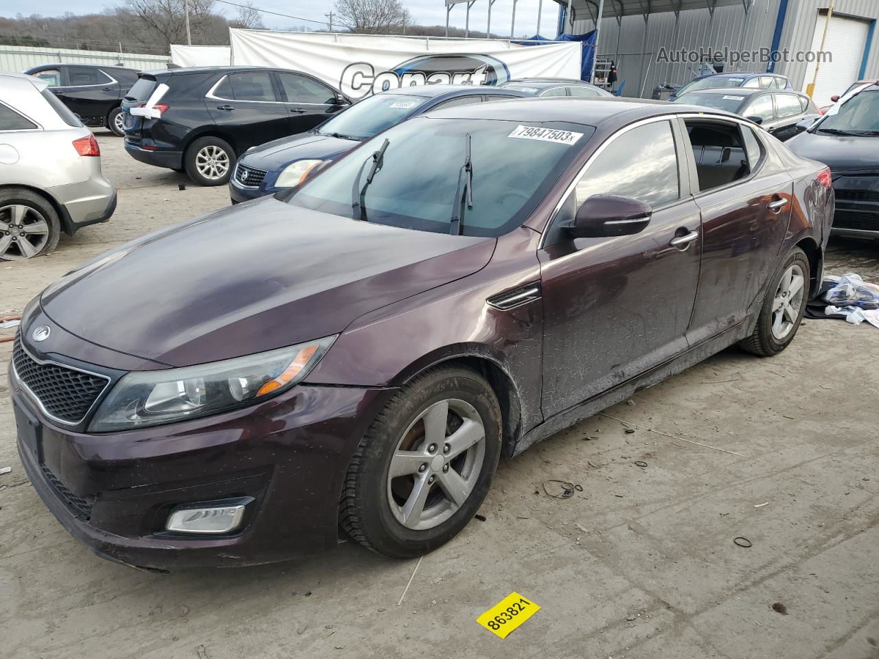 2014 Kia Optima Lx Maroon vin: 5XXGM4A71EG305115