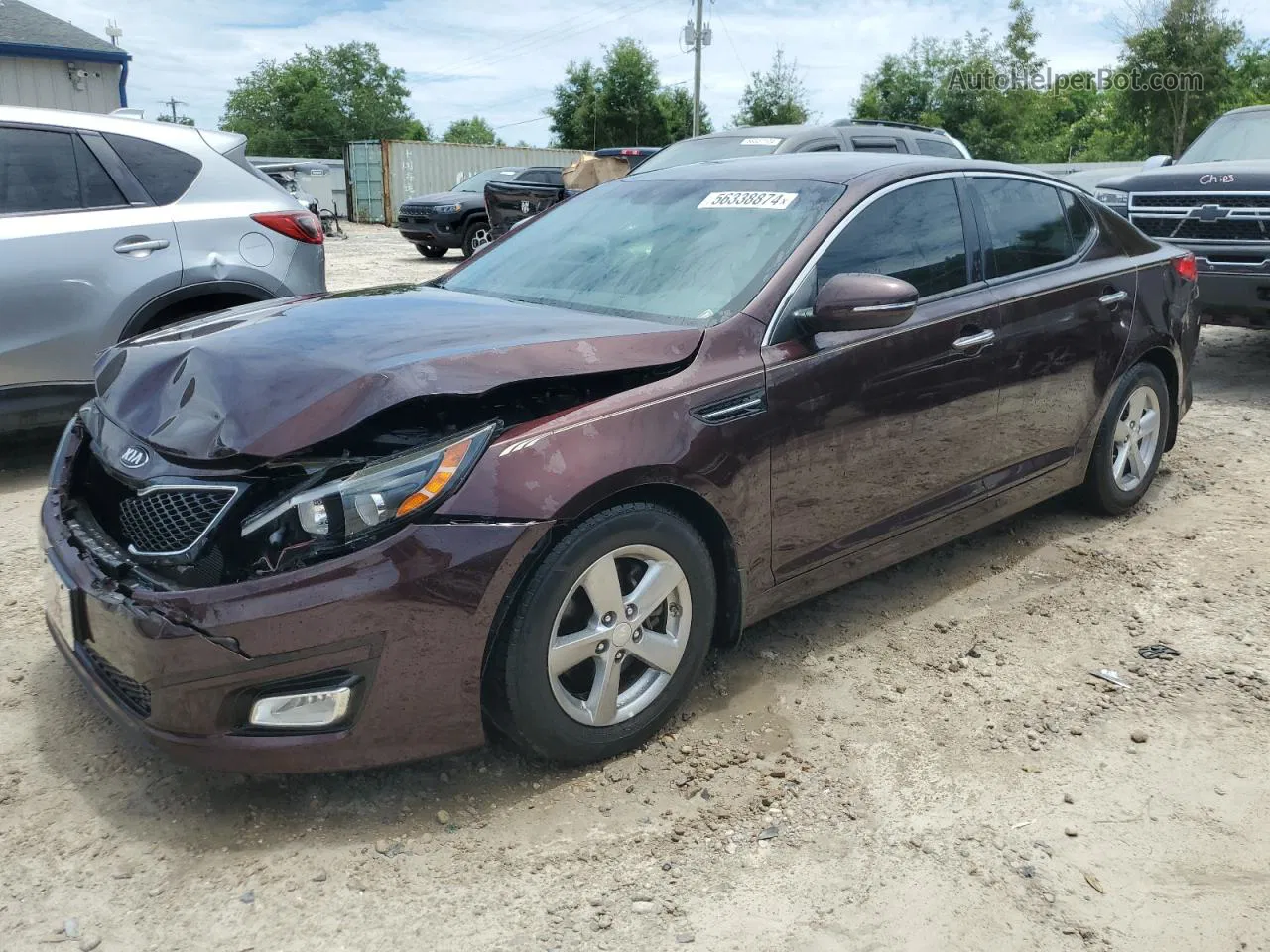 2014 Kia Optima Lx Maroon vin: 5XXGM4A71EG309021