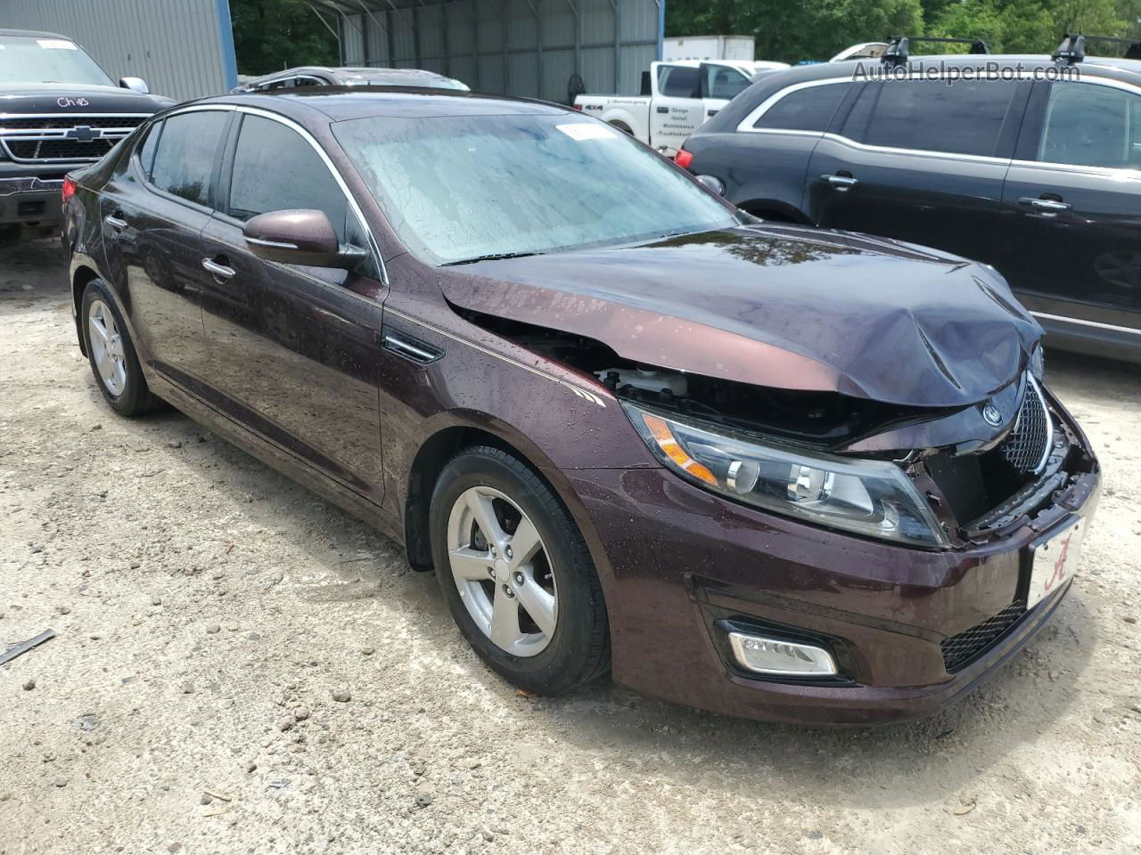 2014 Kia Optima Lx Maroon vin: 5XXGM4A71EG309021