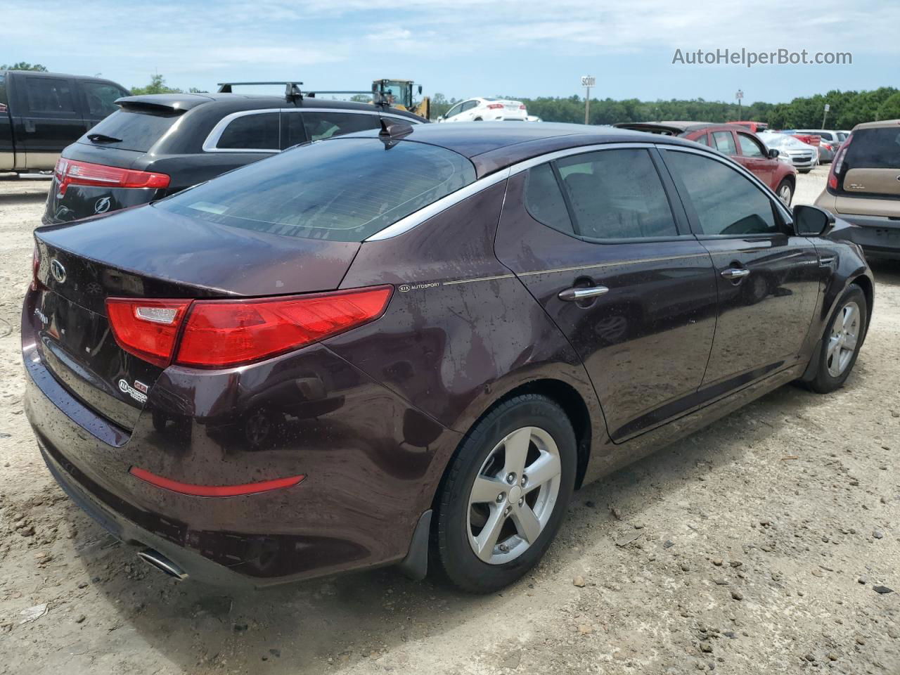 2014 Kia Optima Lx Maroon vin: 5XXGM4A71EG309021