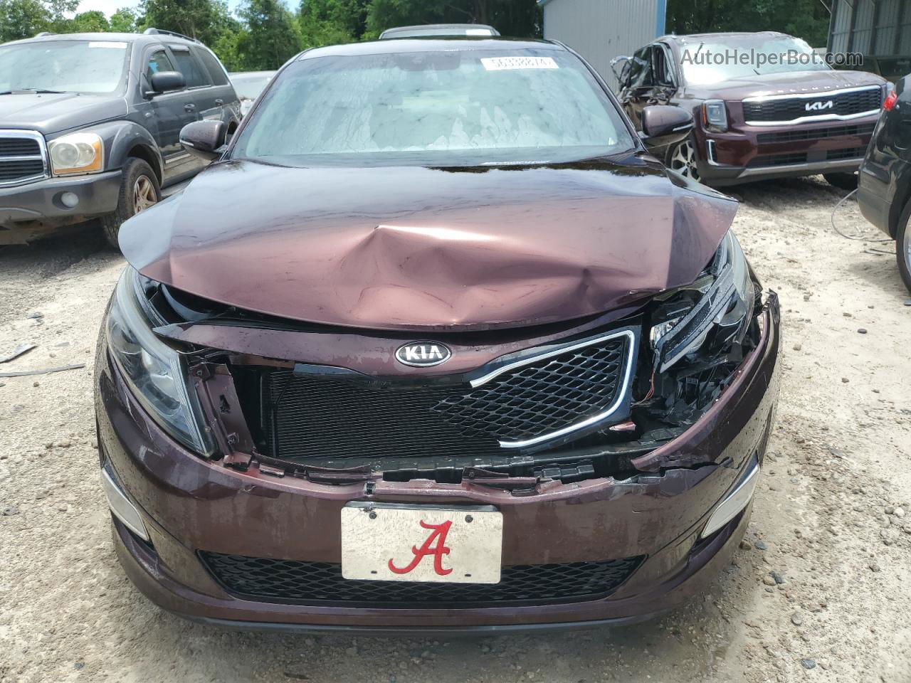 2014 Kia Optima Lx Maroon vin: 5XXGM4A71EG309021