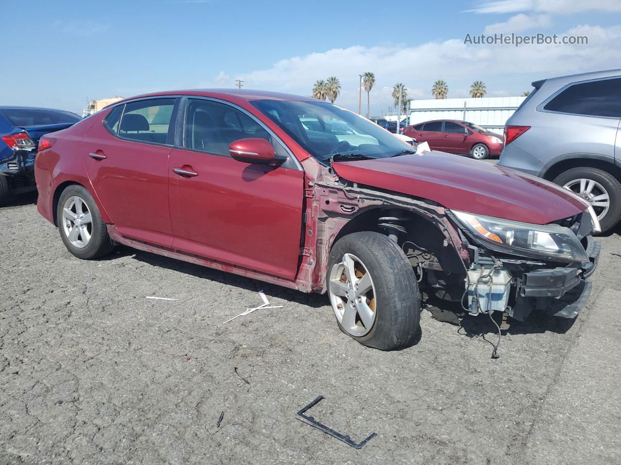 2014 Kia Optima Lx Red vin: 5XXGM4A71EG316096