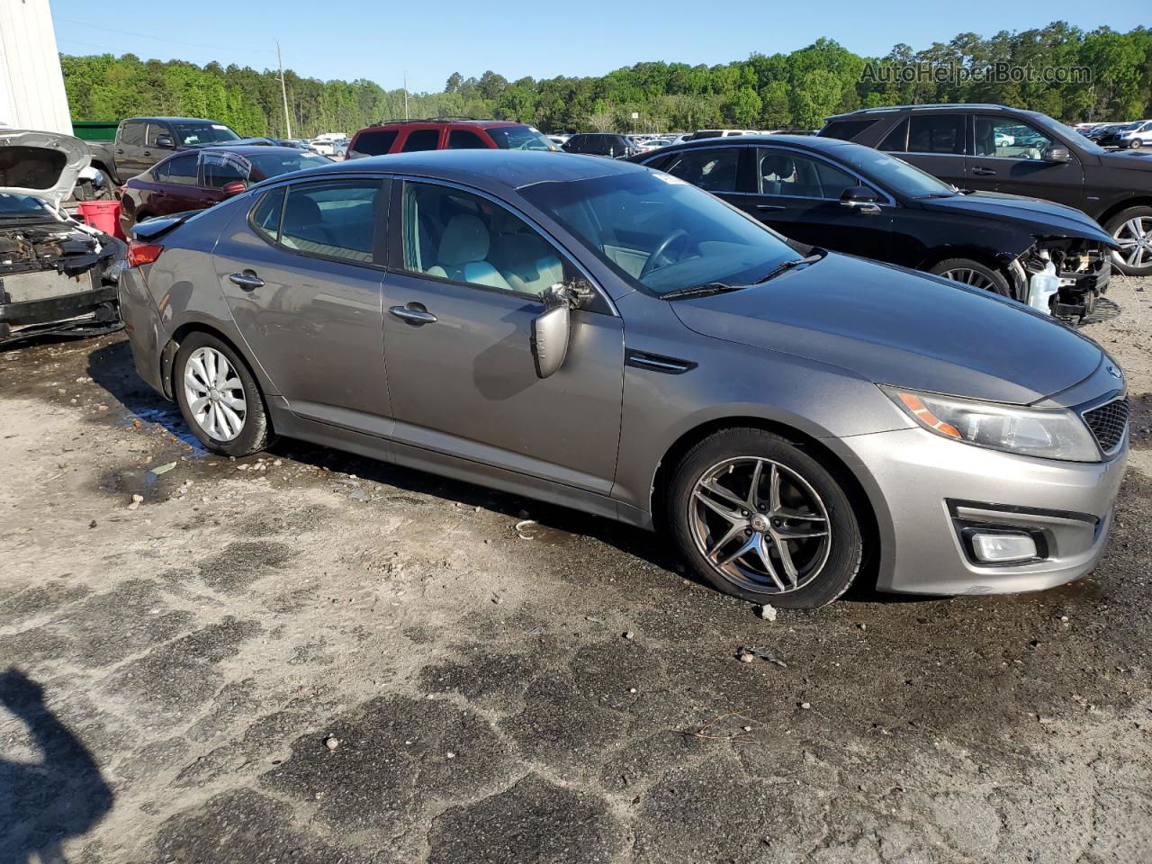 2014 Kia Optima Lx Gray vin: 5XXGM4A71EG334100