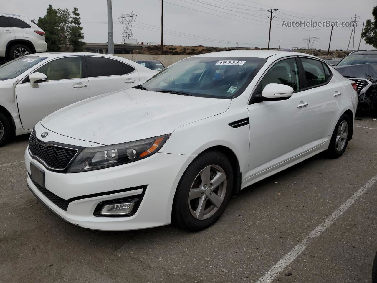 2014 Kia Optima Lx White vin: 5XXGM4A71EG337210