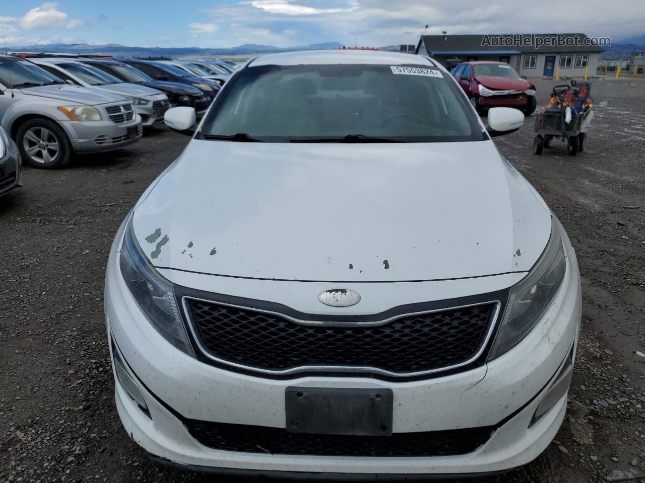 2014 Kia Optima Lx White vin: 5XXGM4A71EG348210