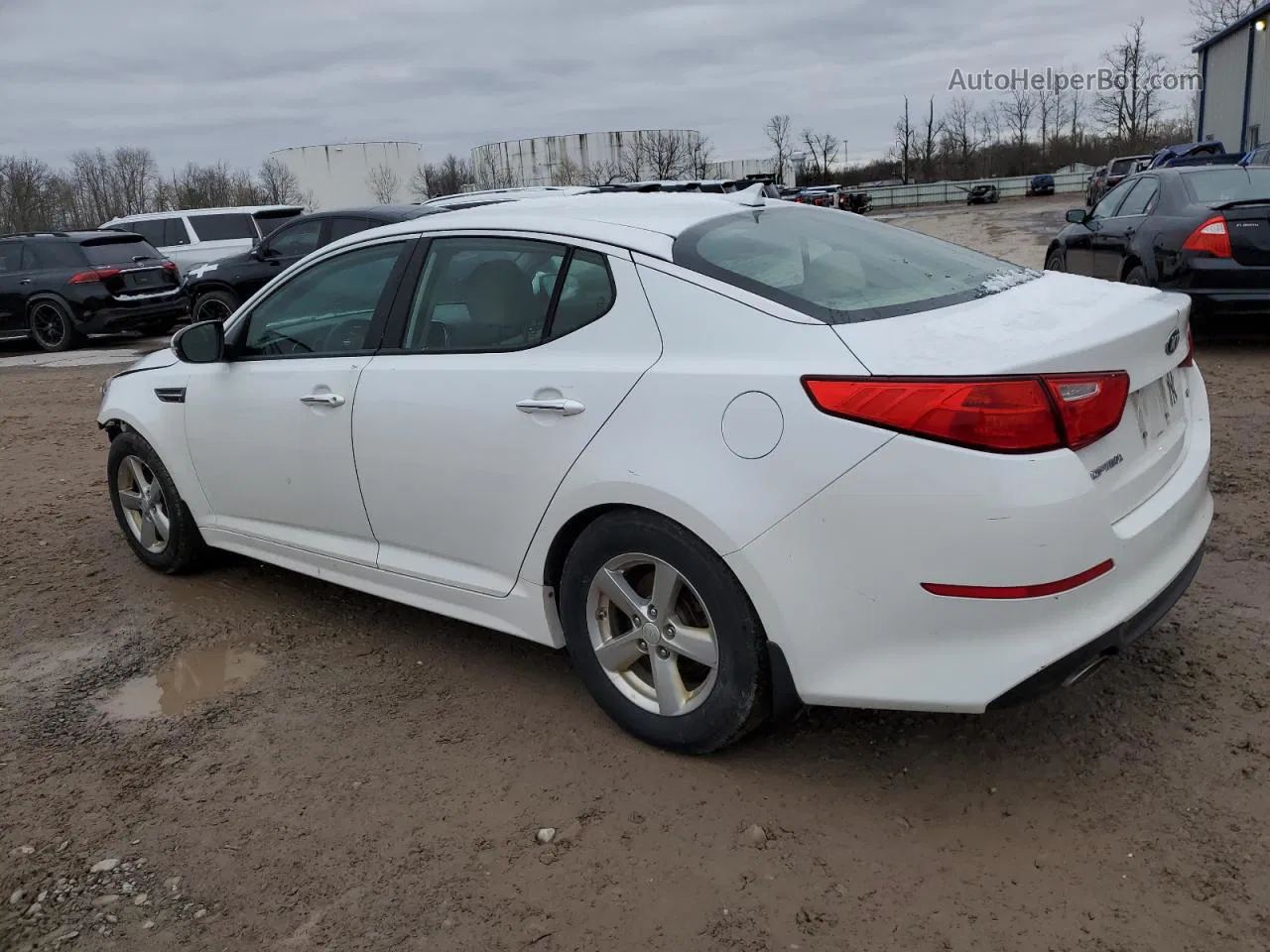 2014 Kia Optima Lx White vin: 5XXGM4A71EG350510