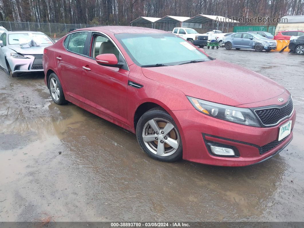 2015 Kia Optima Lx Red vin: 5XXGM4A71FG362559