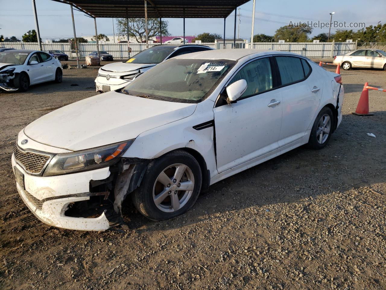 2015 Kia Optima Lx White vin: 5XXGM4A71FG388224