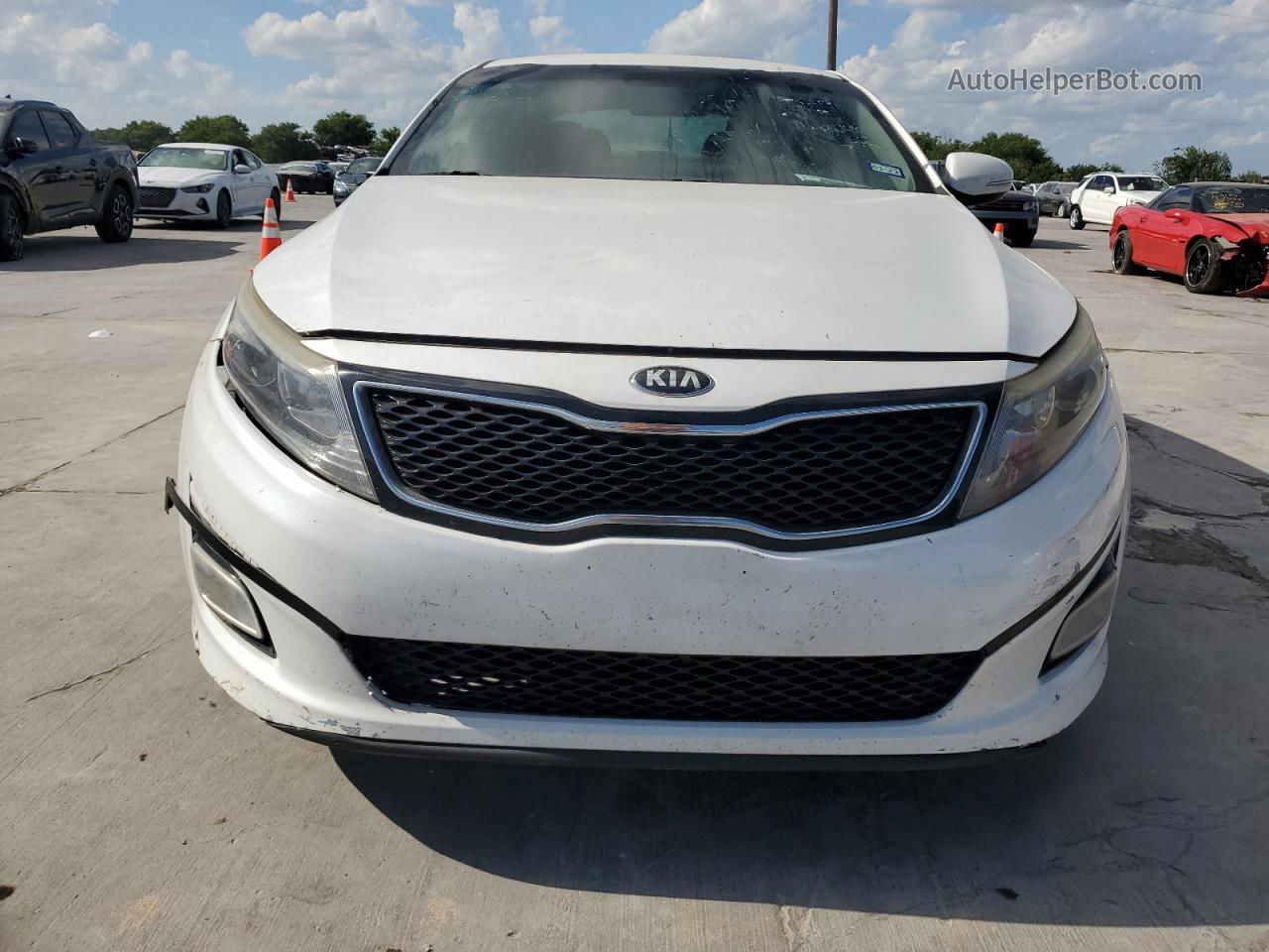 2015 Kia Optima Lx White vin: 5XXGM4A71FG441374