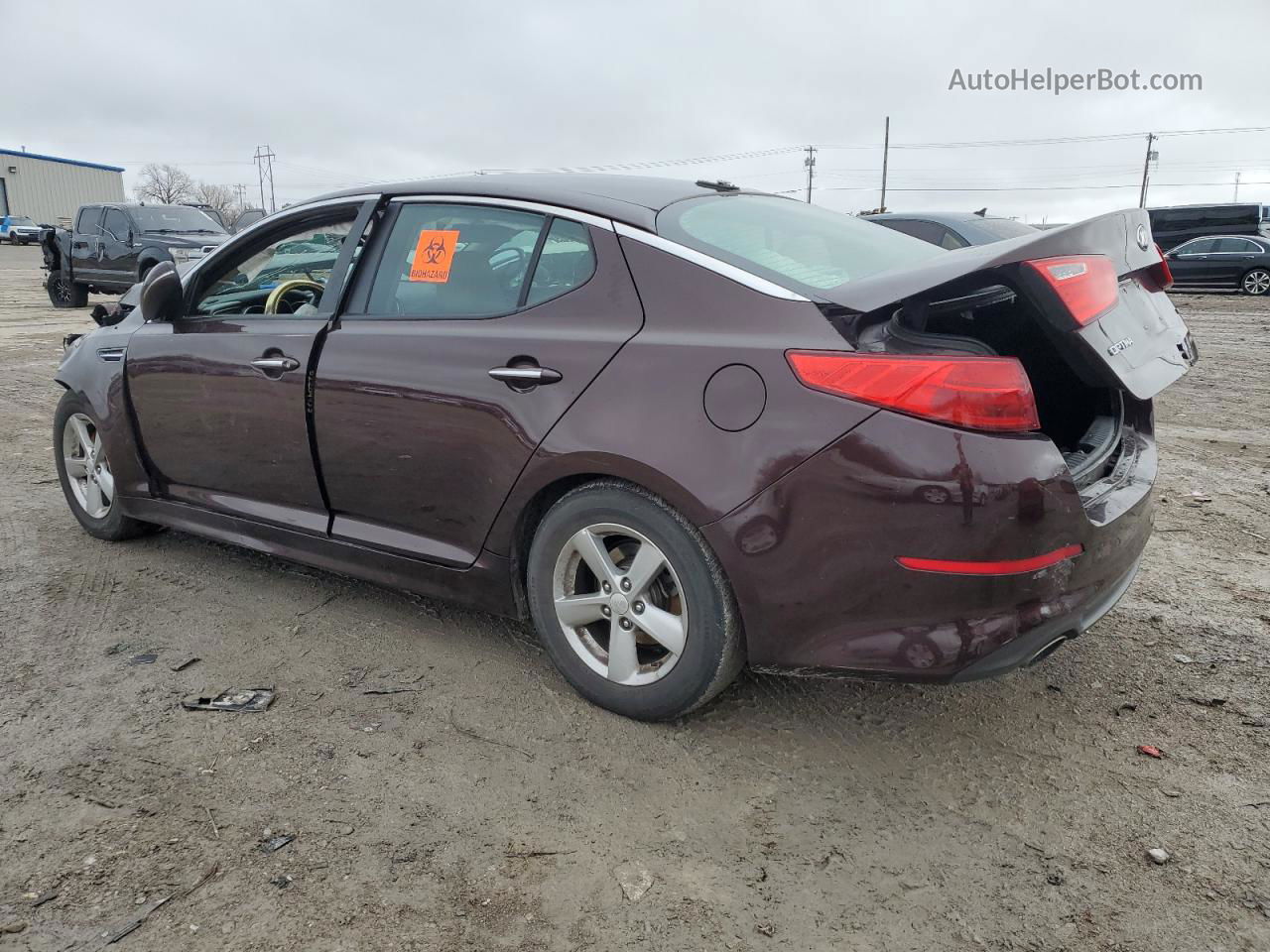 2015 Kia Optima Lx Burgundy vin: 5XXGM4A71FG457333