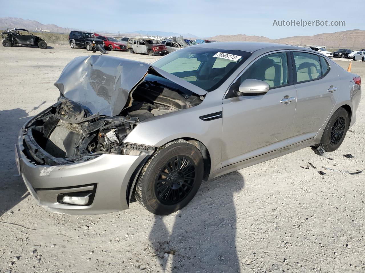 2014 Kia Optima Lx Silver vin: 5XXGM4A72EG263909