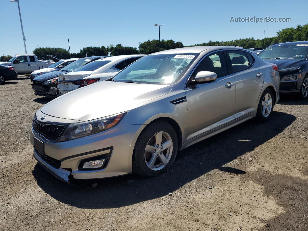 2014 Kia Optima Lx Серебряный vin: 5XXGM4A72EG271010