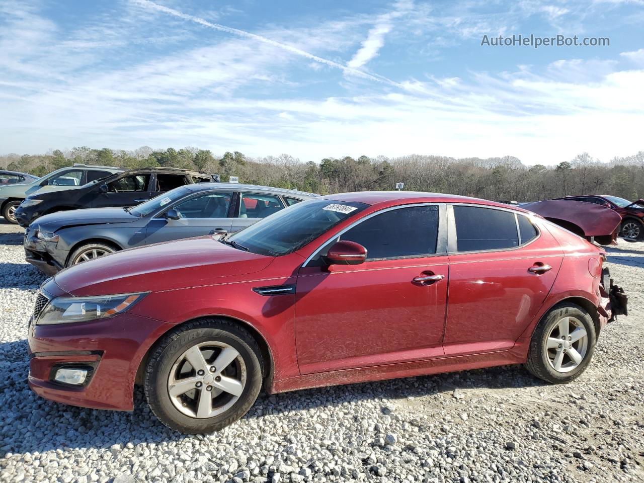 2014 Kia Optima Lx Red vin: 5XXGM4A72EG272917