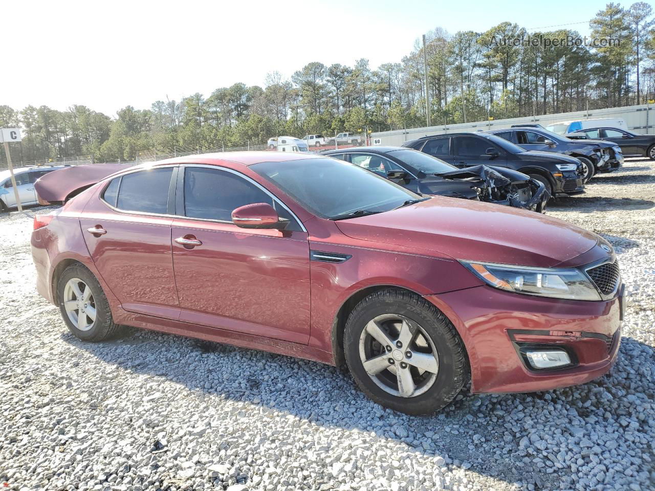 2014 Kia Optima Lx Red vin: 5XXGM4A72EG272917