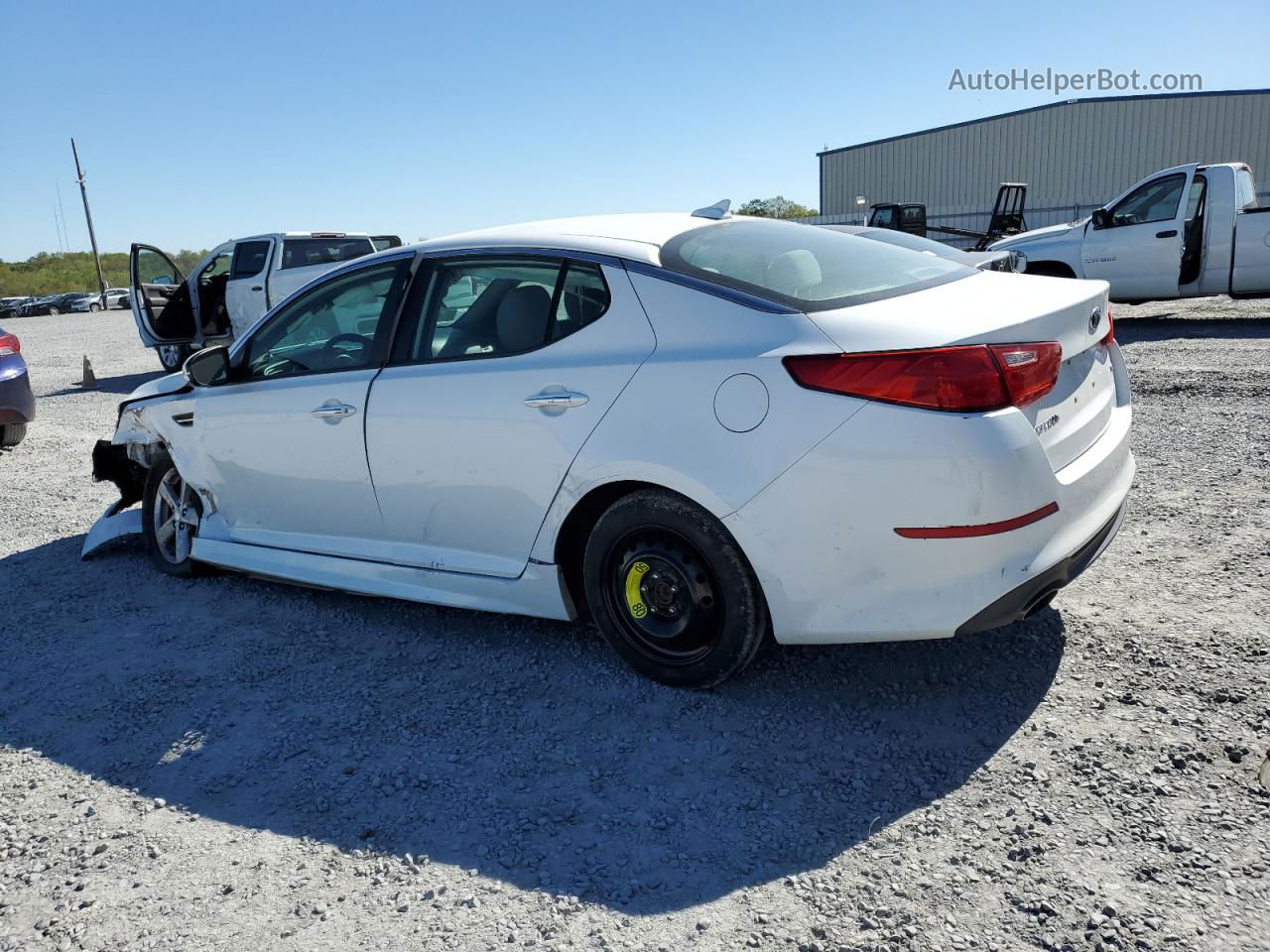 2014 Kia Optima Lx White vin: 5XXGM4A72EG297610