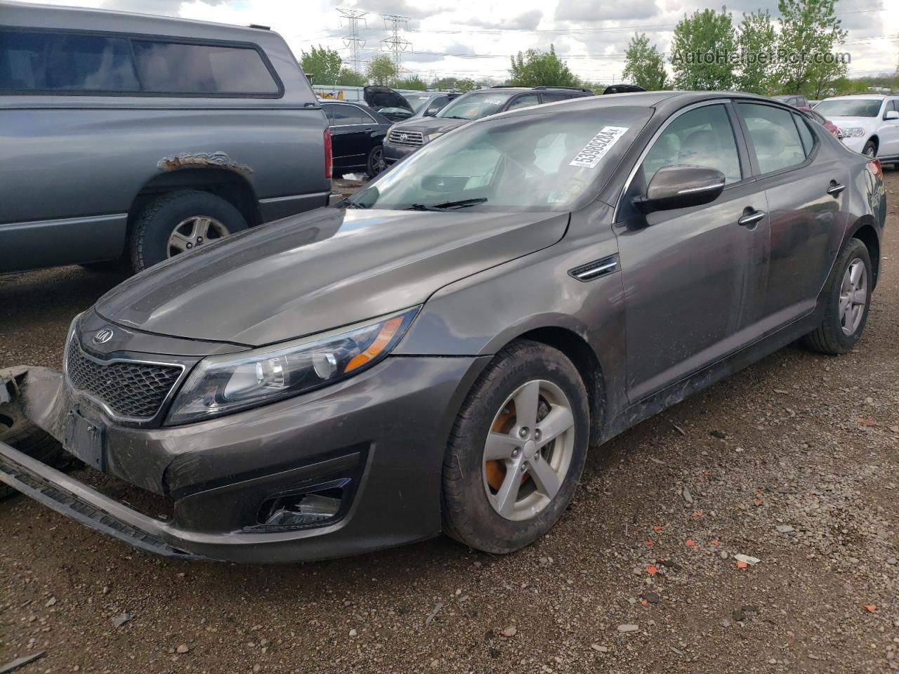 2014 Kia Optima Lx Gray vin: 5XXGM4A72EG302093