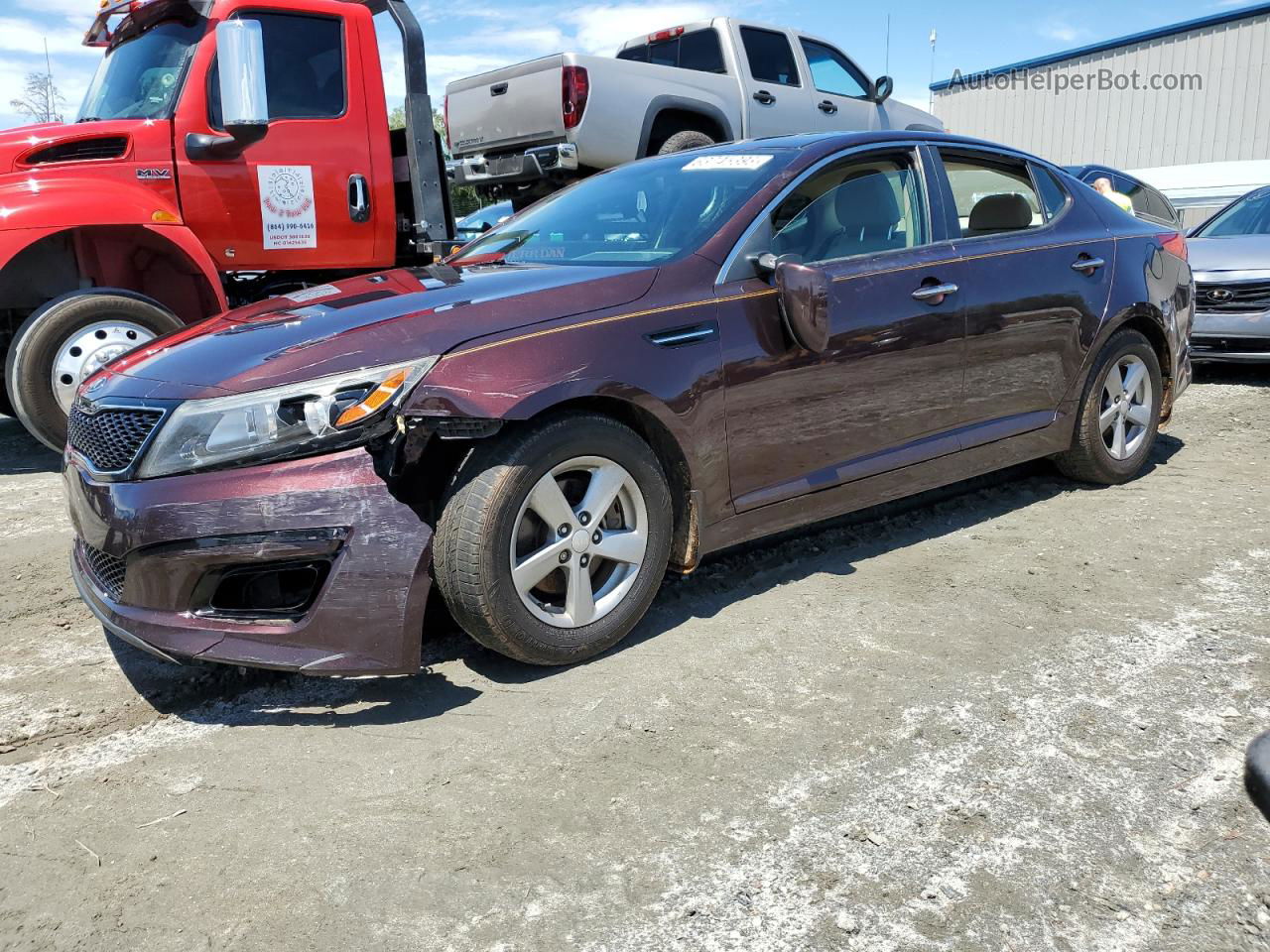 2014 Kia Optima Lx Burgundy vin: 5XXGM4A72EG318228