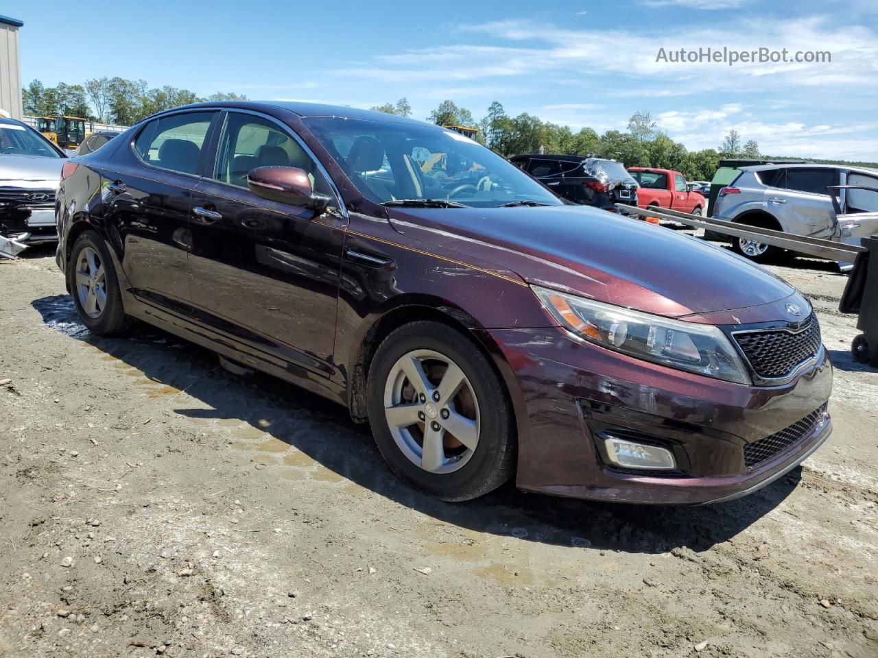 2014 Kia Optima Lx Burgundy vin: 5XXGM4A72EG318228