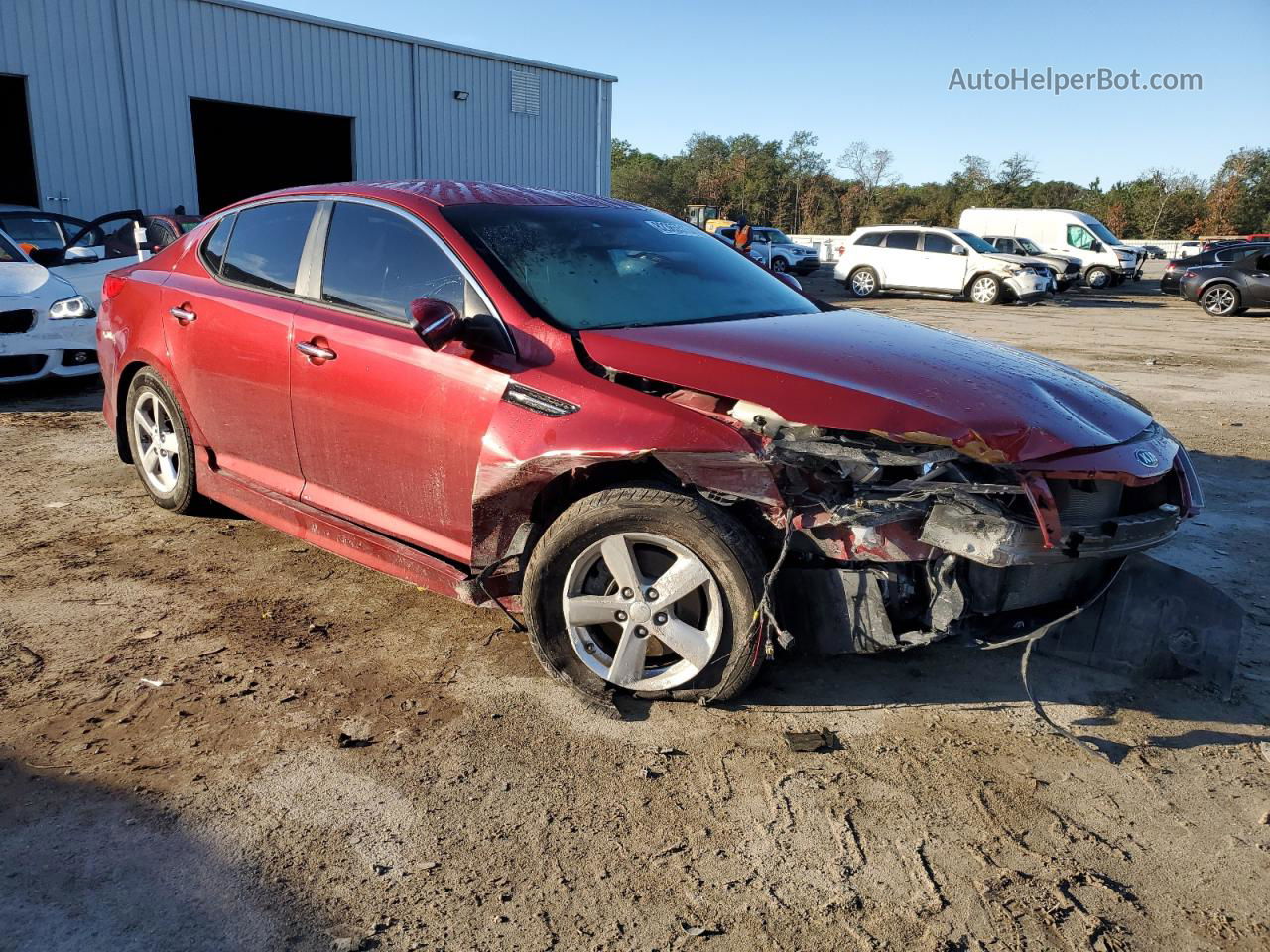 2014 Kia Optima Lx Burgundy vin: 5XXGM4A72EG334431