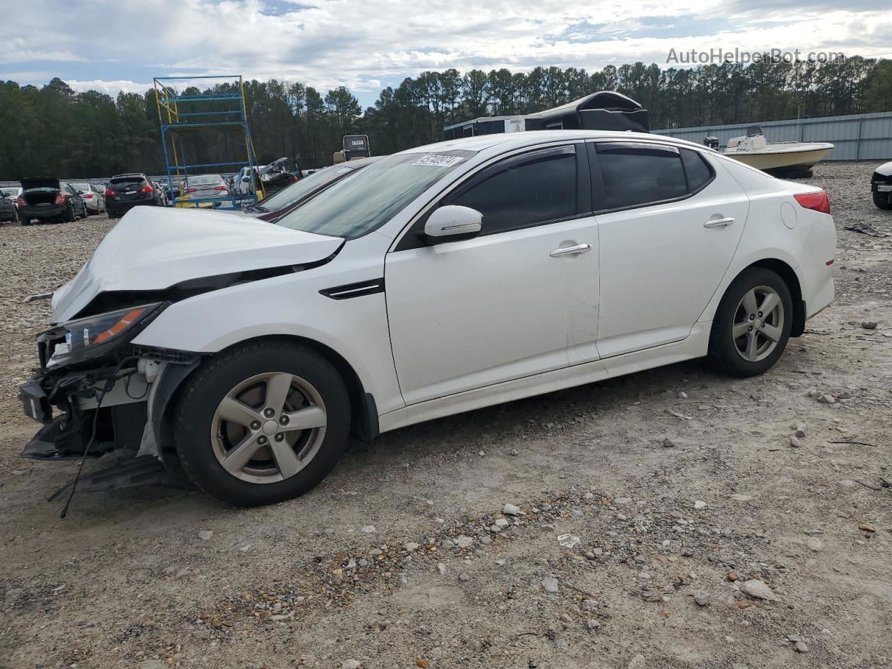 2014 Kia Optima Lx White vin: 5XXGM4A72EG335708