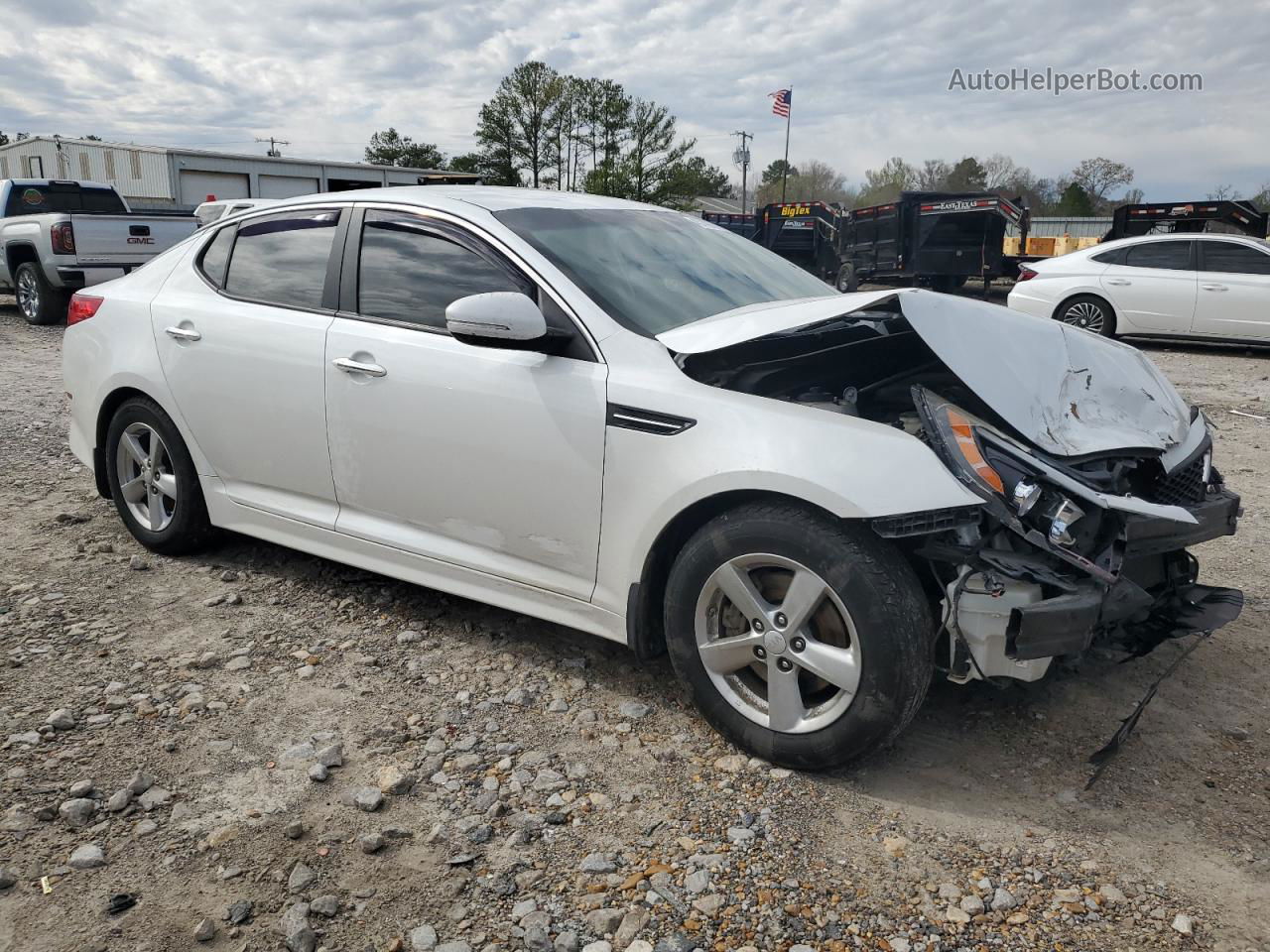 2014 Kia Optima Lx White vin: 5XXGM4A72EG335708