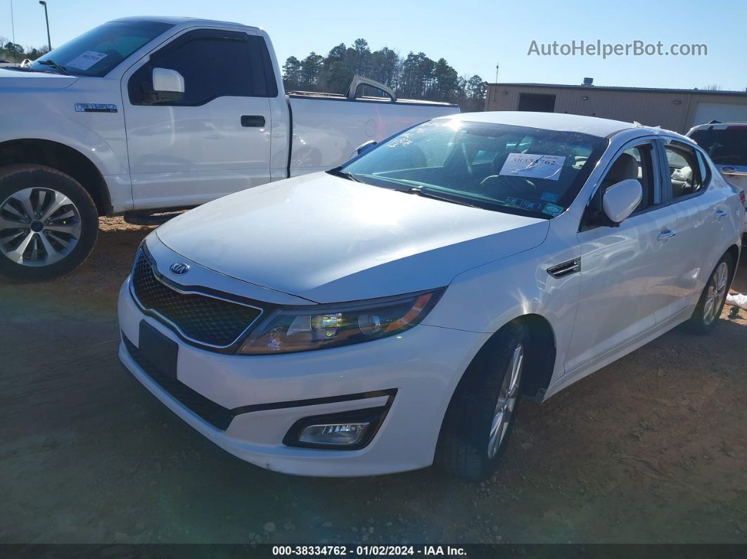 2014 Kia Optima Lx White vin: 5XXGM4A72EG348278