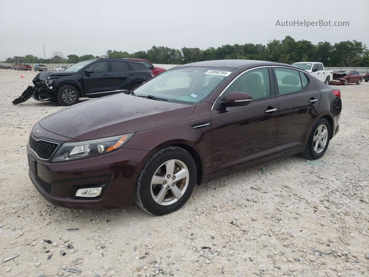 2015 Kia Optima Lx Темно-бордовый vin: 5XXGM4A72FG385798