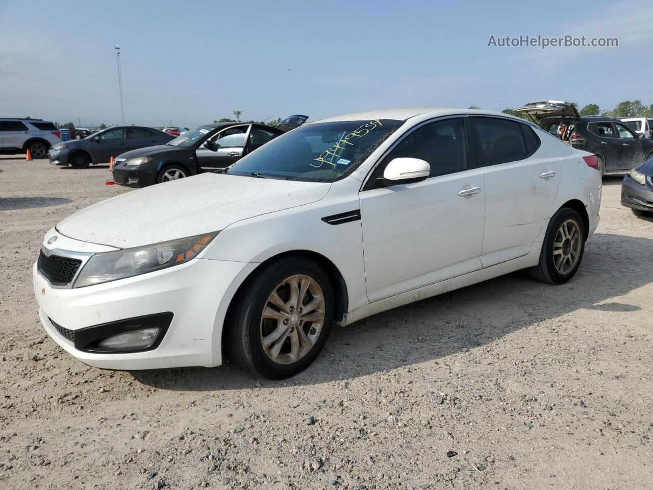 2013 Kia Optima Lx White vin: 5XXGM4A73DG221568