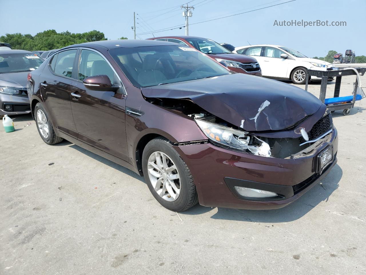 2013 Kia Optima Lx Burgundy vin: 5XXGM4A73DG221845