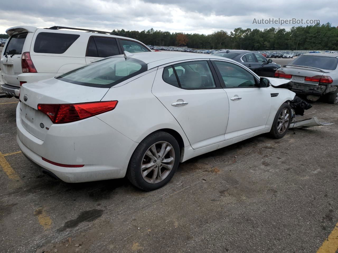 2013 Kia Optima Lx White vin: 5XXGM4A73DG224518