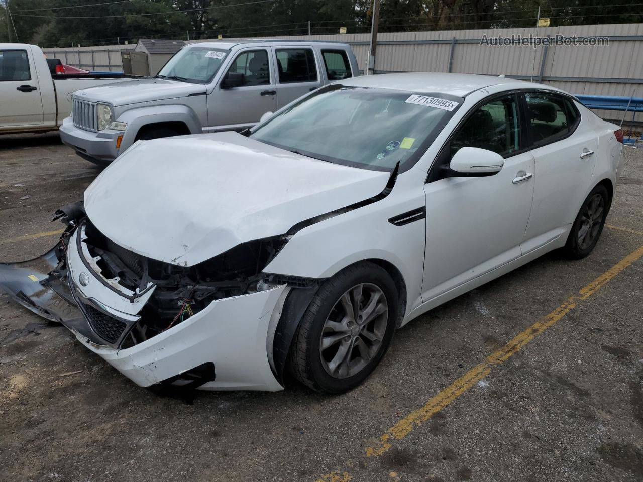 2013 Kia Optima Lx White vin: 5XXGM4A73DG224518