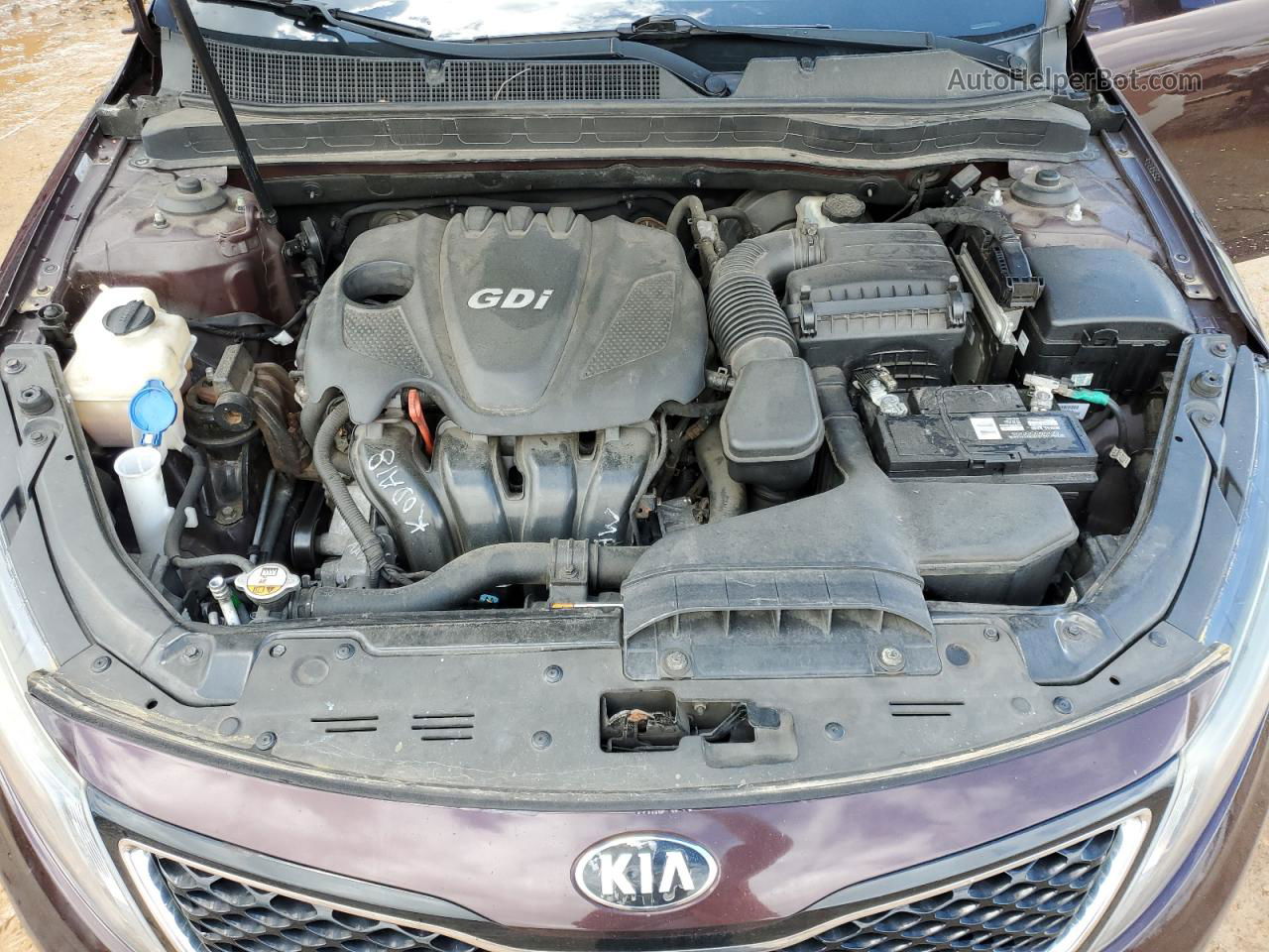 2014 Kia Optima Lx Burgundy vin: 5XXGM4A73EG267189